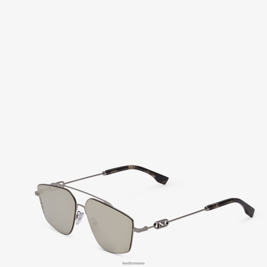 ochelari de soare din metal ruteniu cu lentile gri Fendi bărbați accesorii 86084L2445