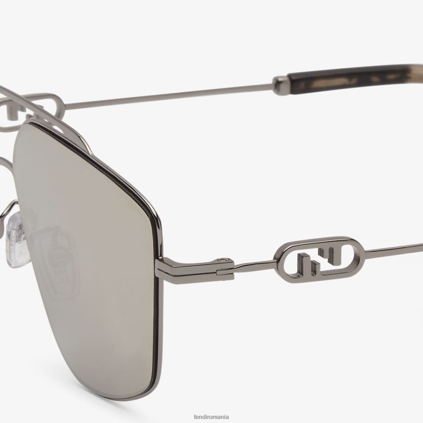 ochelari de soare din metal ruteniu cu lentile gri Fendi bărbați accesorii 86084L2445