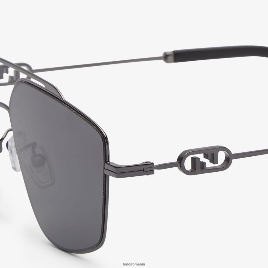 ochelari de soare din metal ruteniu cu lentile negru Fendi bărbați accesorii 86084L2467
