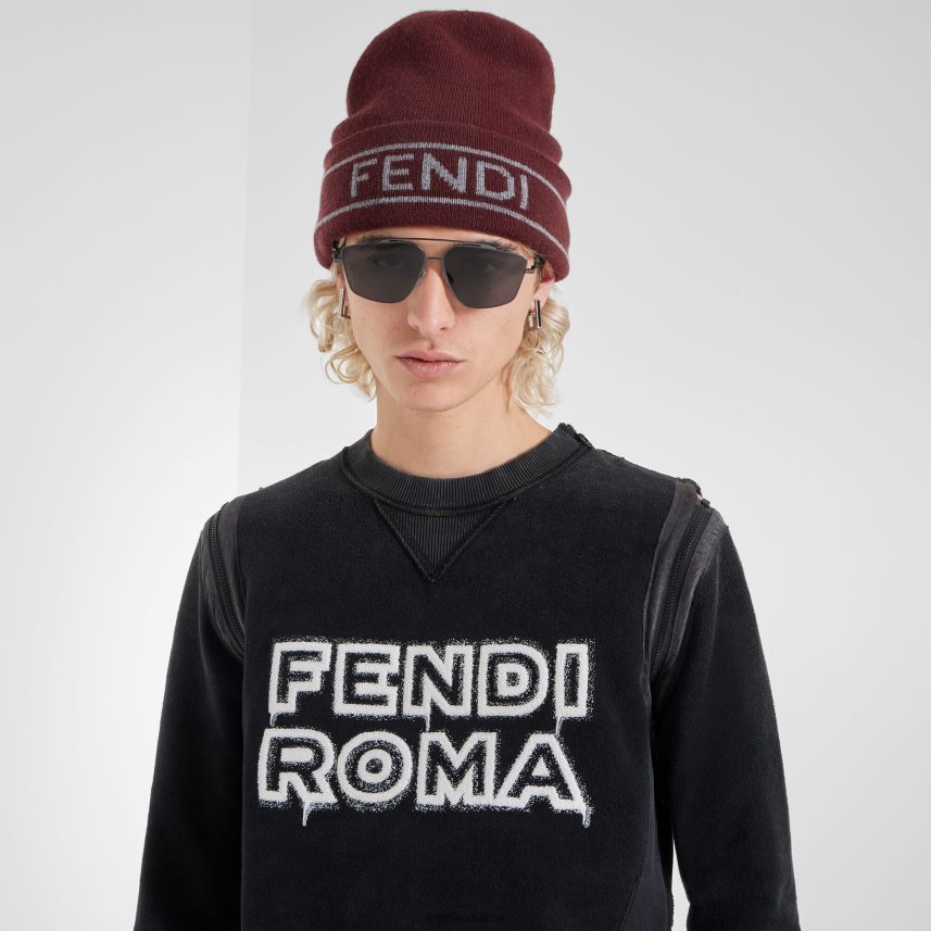 ochelari de soare din metal ruteniu cu lentile negru Fendi bărbați accesorii 86084L2467