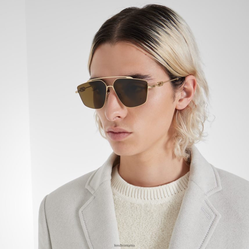 ochelari de soare metalici cu lentile maro Fendi bărbați accesorii 86084L2469