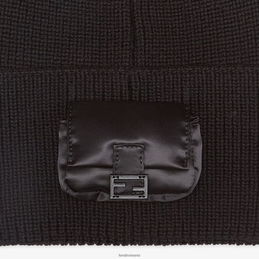 Căciulă de lană negru Fendi bărbați accesorii 86084L2465