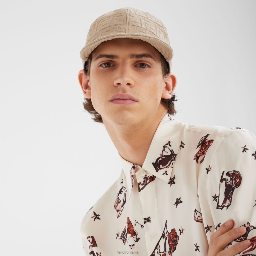șapcă de baseball din bumbac bej Fendi bărbați accesorii 86084L2370