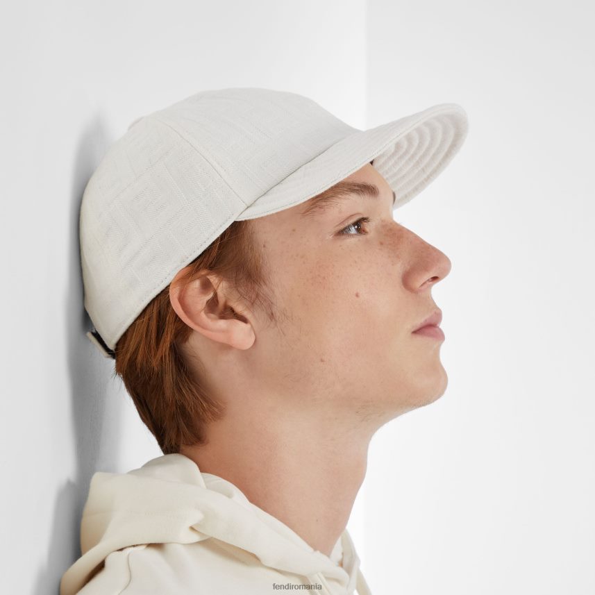 șapcă de baseball din bumbac ff alb Fendi bărbați accesorii 86084L2412