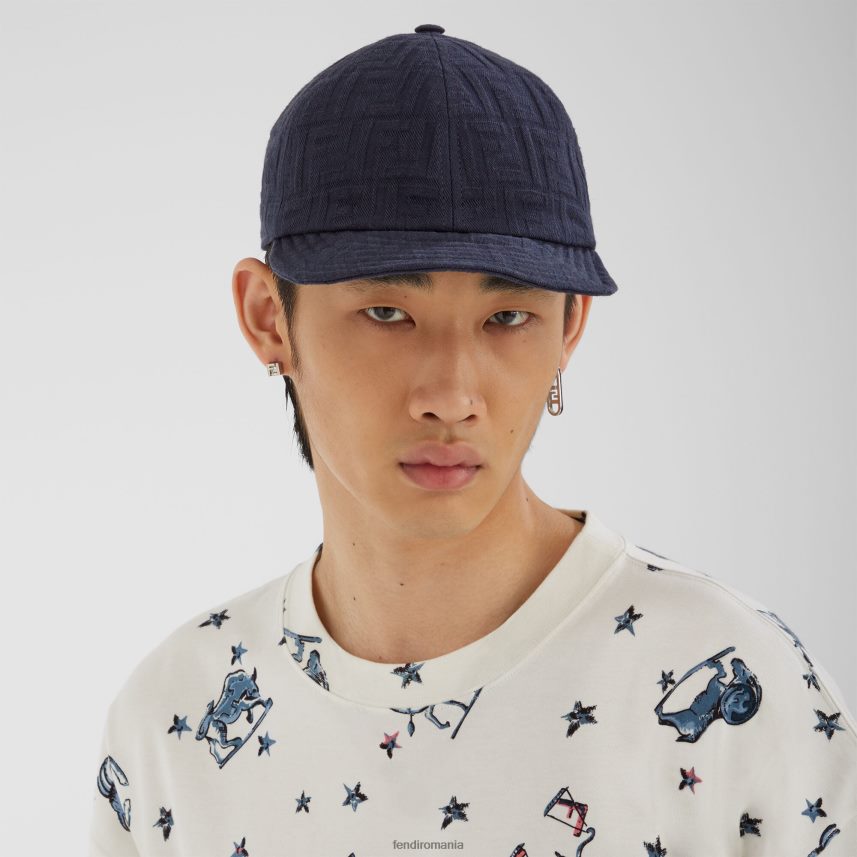 șapcă de baseball din denim albastru Fendi bărbați accesorii 86084L2368