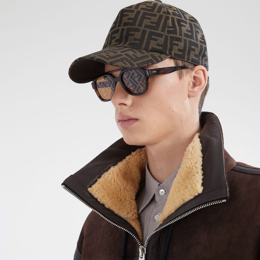 șapcă de baseball din material textil maro Fendi bărbați accesorii 86084L2325