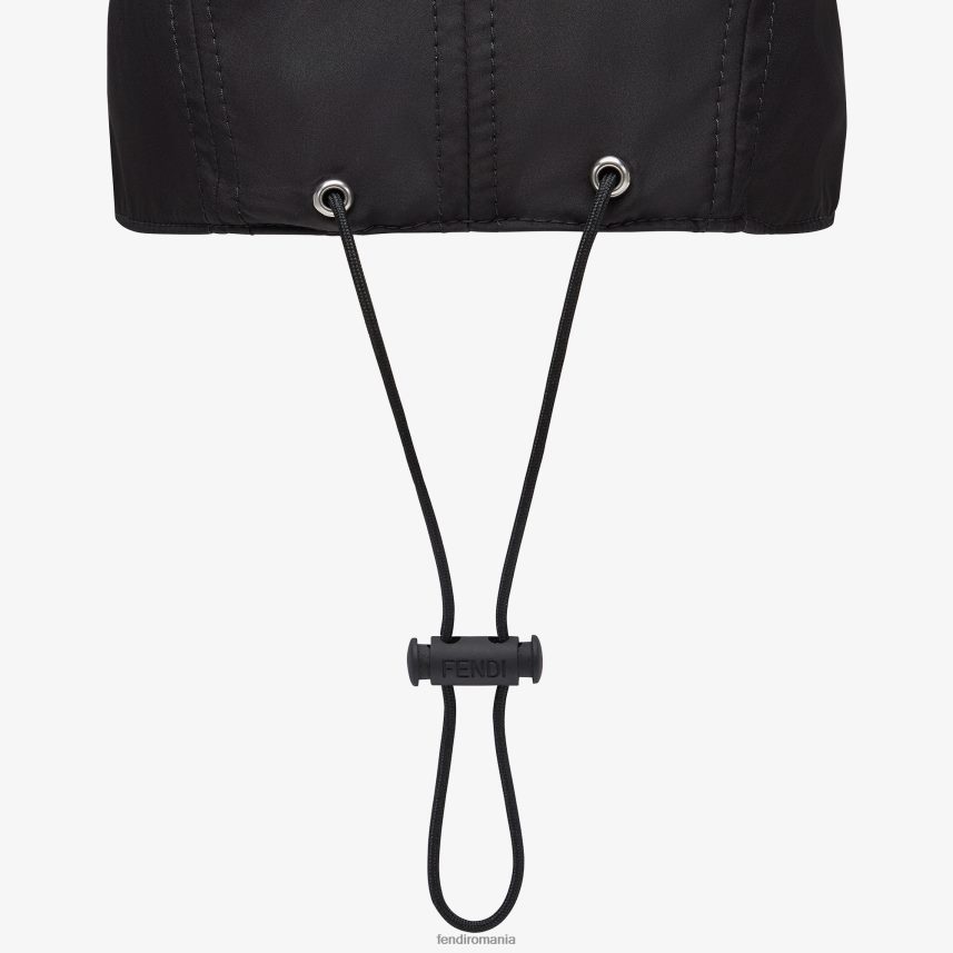 șapcă de baseball din nailon negru Fendi bărbați accesorii 86084L2327
