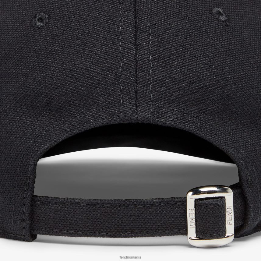 șapcă de baseball din pânză negru Fendi bărbați accesorii 86084L2324