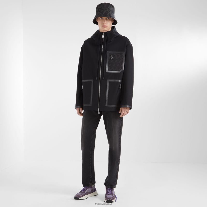 pălărie de găleată din material textil negru Fendi bărbați accesorii 86084L2491