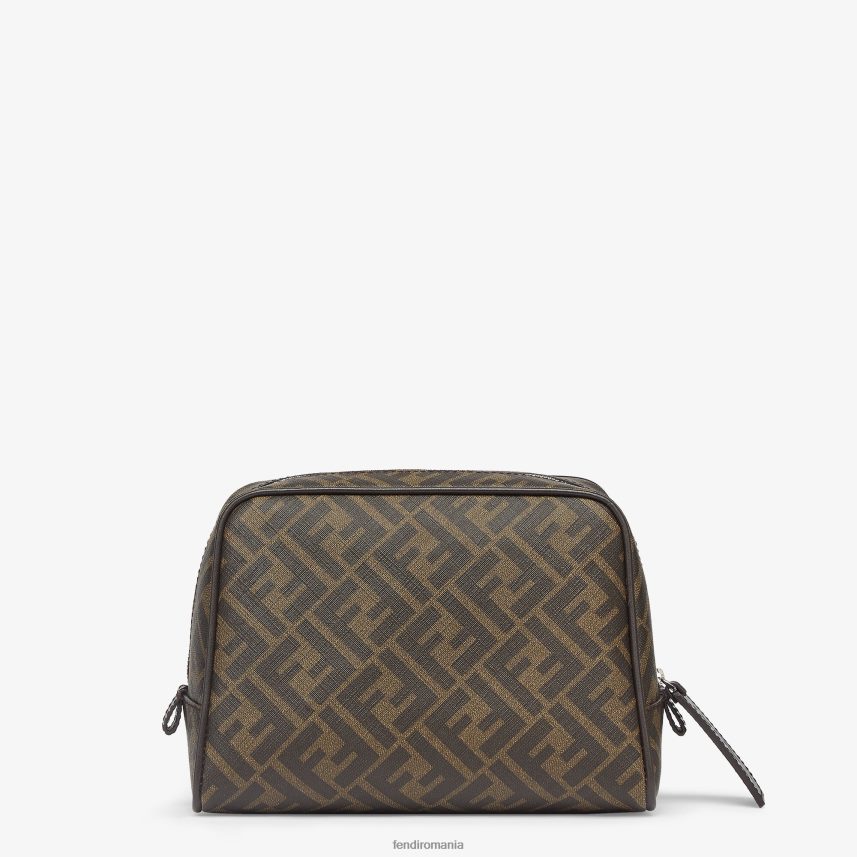 cutie de toaletă din material textil maro Fendi bărbați accesorii 86084L2499