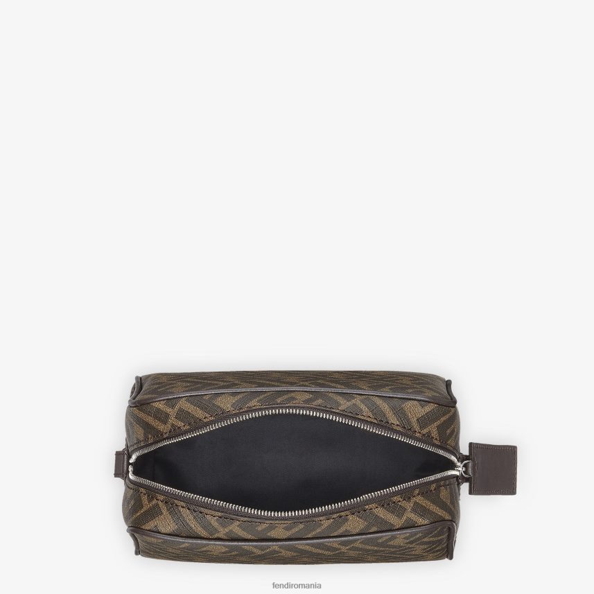 cutie de toaletă din material textil maro Fendi bărbați accesorii 86084L2499