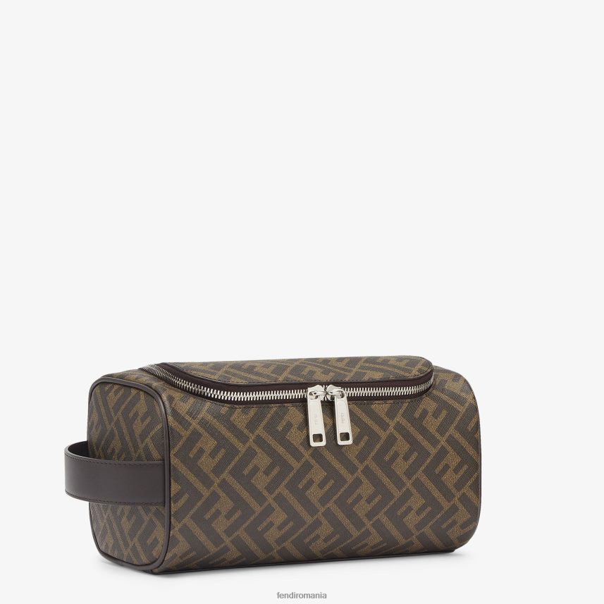 geantă de machiaj din material textil maro Fendi bărbați accesorii 86084L2490
