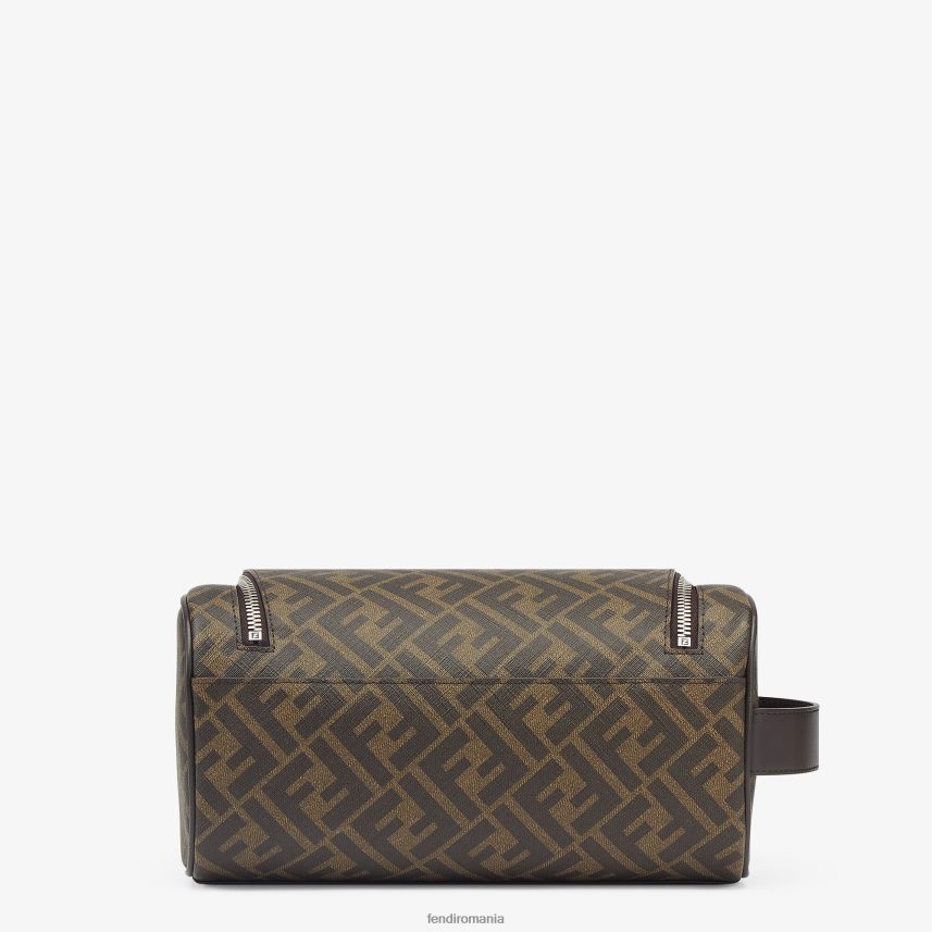 geantă de machiaj din material textil maro Fendi bărbați accesorii 86084L2490