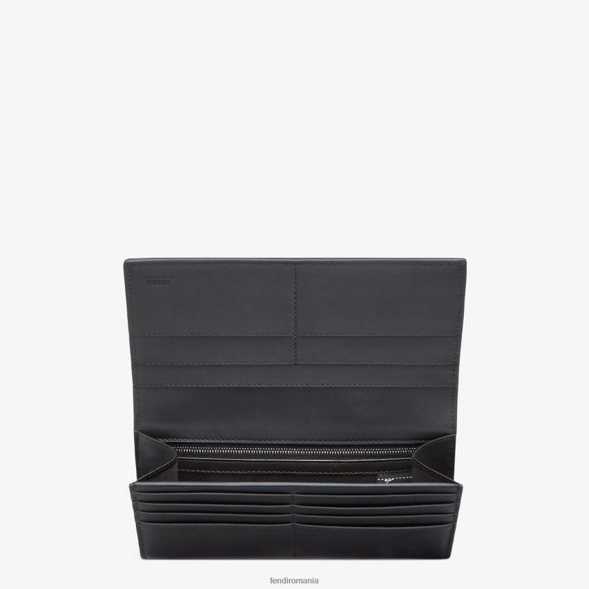 portofel din piele continentală negru Fendi bărbați accesorii 86084L2659