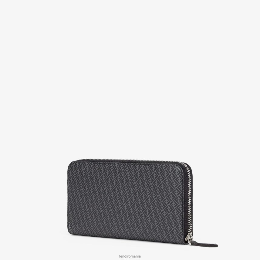 portofel din piele cu fermoar negru Fendi bărbați accesorii 86084L2660