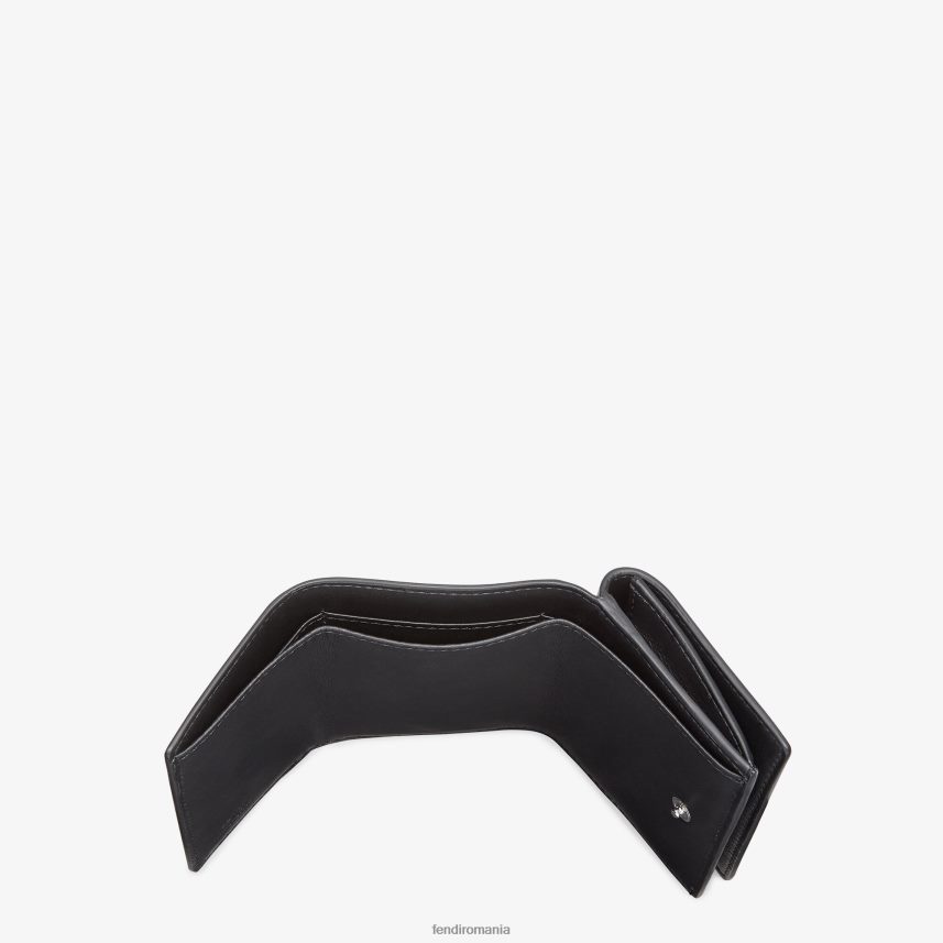 portofel din piele cu trei ori negru Fendi bărbați accesorii 86084L2658