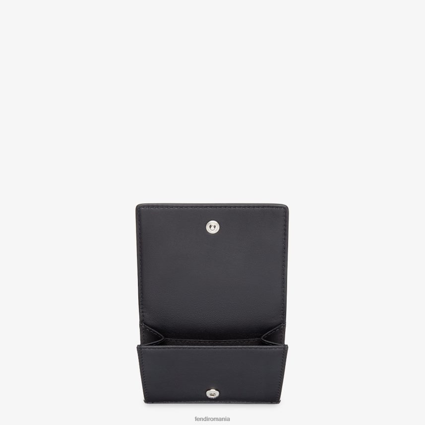 portofel din piele cu trei ori negru Fendi bărbați accesorii 86084L2658