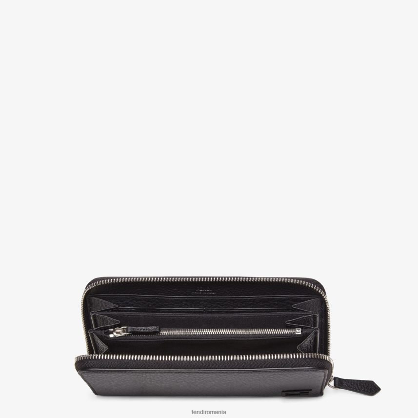 portofel din piele selleria cu fermoar negru Fendi bărbați accesorii 86084L2656