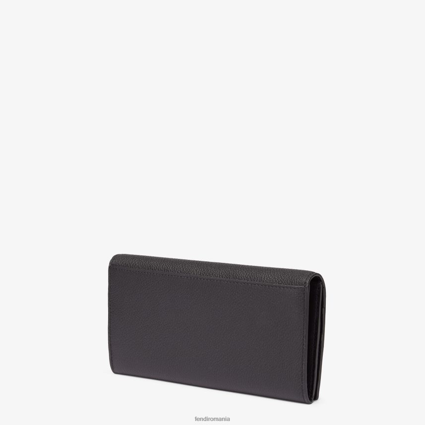 portofel din piele semnătură negru Fendi bărbați accesorii 86084L2610