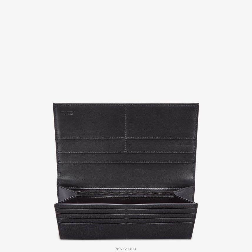 portofel din piele semnătură negru Fendi bărbați accesorii 86084L2610