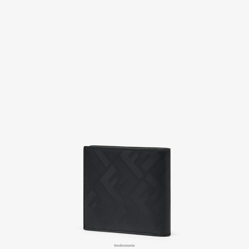 portofel dublu din piele shadow diagonal negru Fendi bărbați accesorii 86084L2645