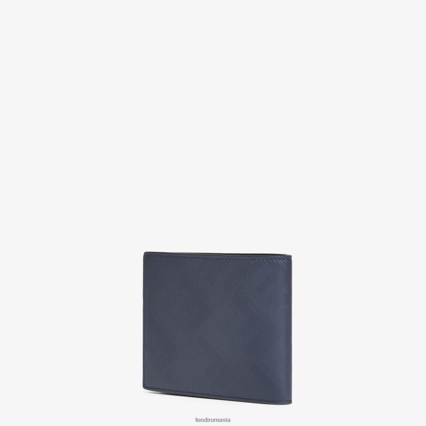 portofel dublu din piele umbra albastru Fendi bărbați accesorii 86084L2652