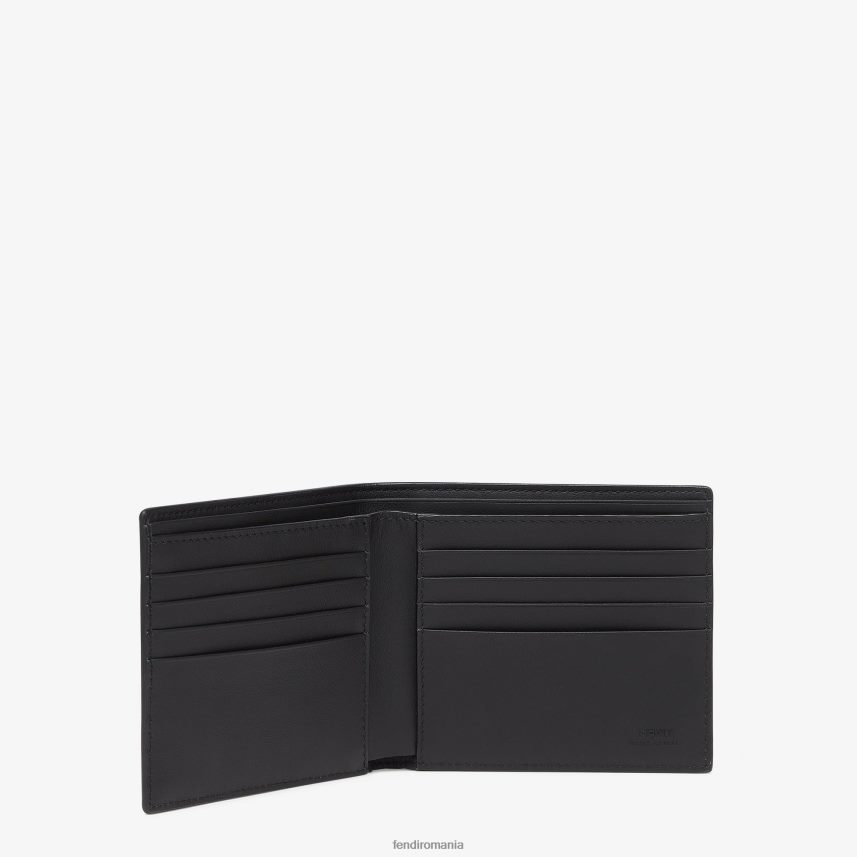 portofel portofel din piele bi-fold negru Fendi bărbați accesorii 86084L2661