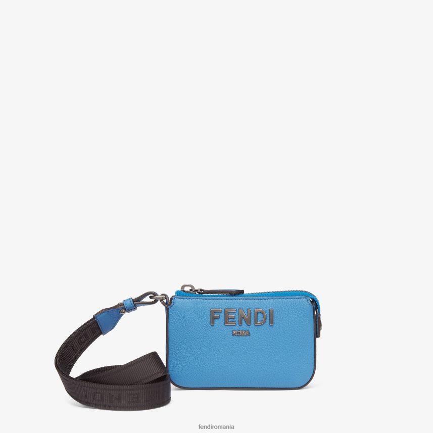 poseta din piele albastru deschis Fendi bărbați accesorii 86084L2616