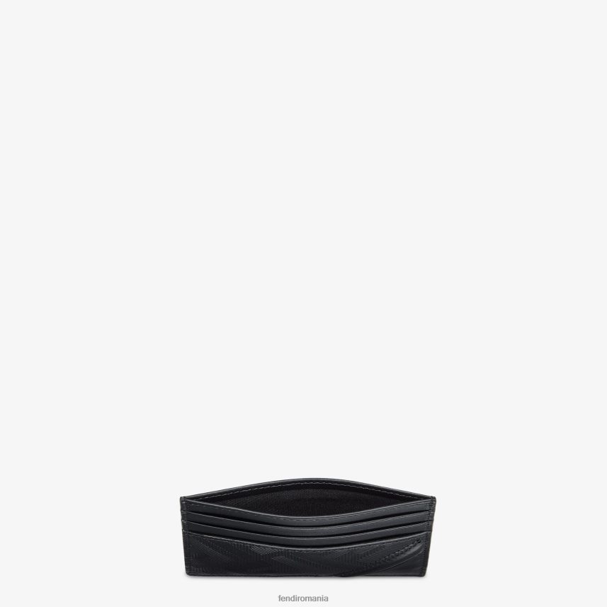Suport card din piele shadow diagonal negru Fendi bărbați accesorii 86084L2575