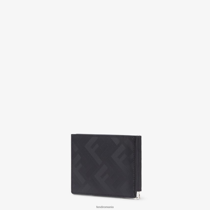agrafă de bani din piele negru Fendi bărbați accesorii 86084L2655