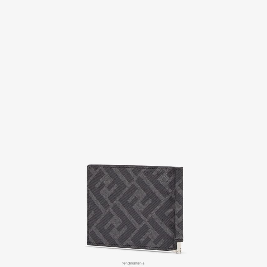 clemă pentru bancnote de material gri Fendi bărbați accesorii 86084L2580