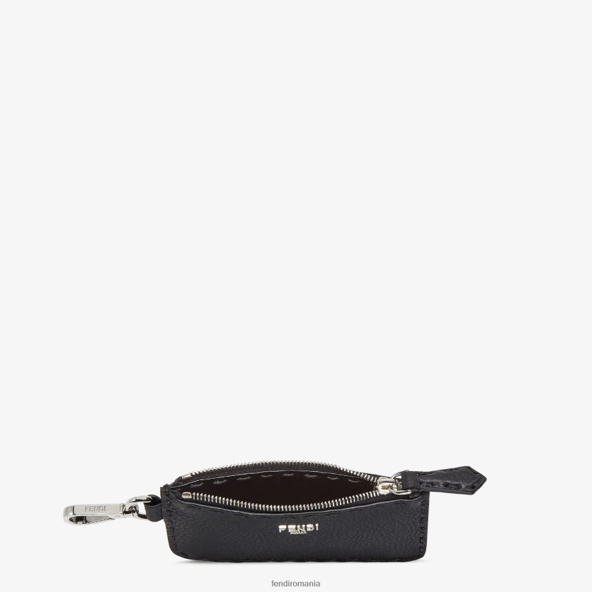 suport card din piele selleria negru Fendi bărbați accesorii 86084L2602