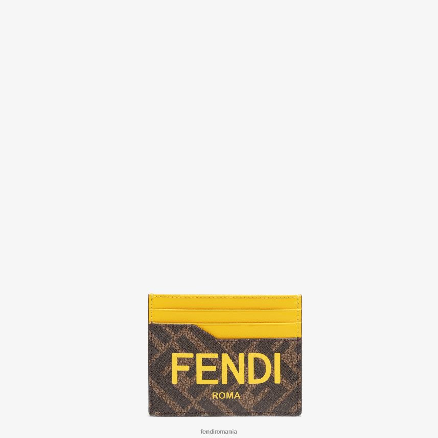 suport de card din material textil maro Fendi bărbați accesorii 86084L2592