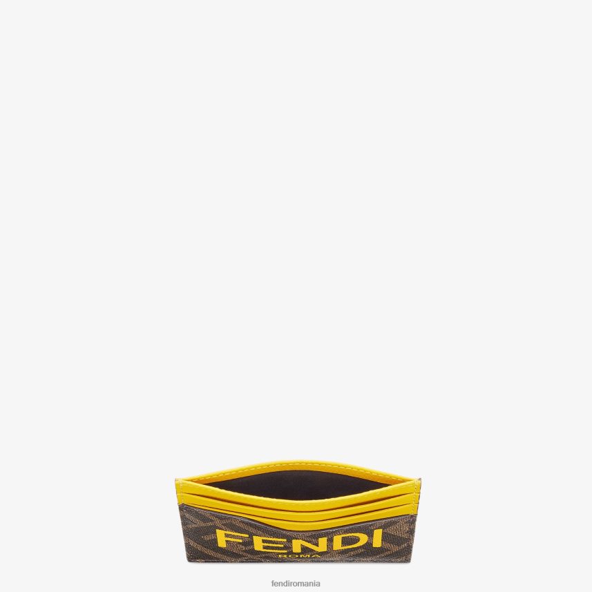 suport de card din material textil maro Fendi bărbați accesorii 86084L2592
