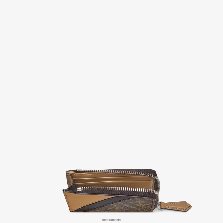 suport de card din material textil maro Fendi bărbați accesorii 86084L2630