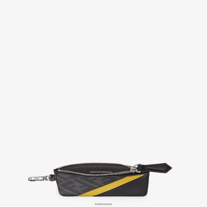 suport de card din material textil negru Fendi bărbați accesorii 86084L2624