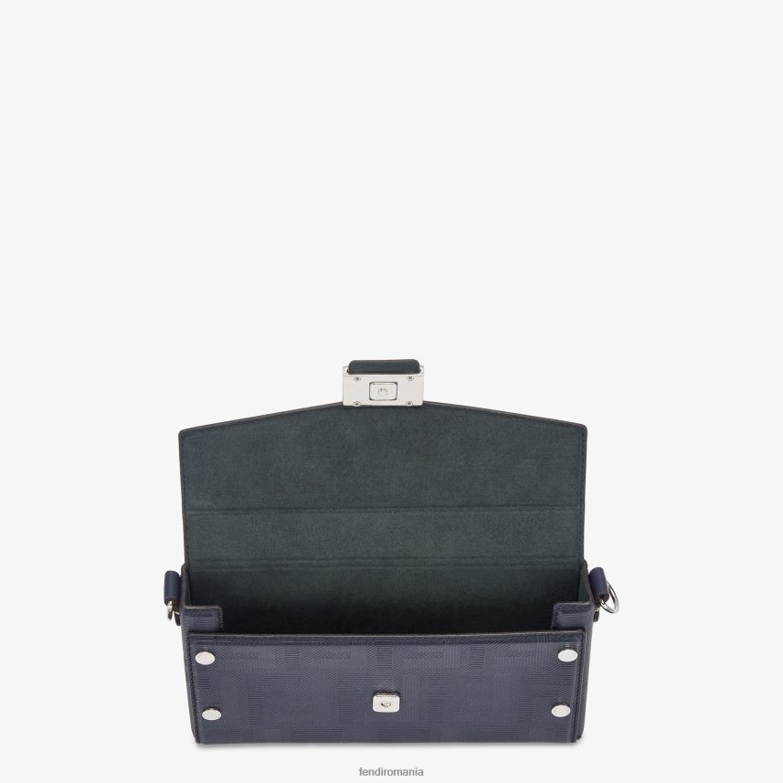 geantă din piele cu trunchi moale baguette albastru Fendi bărbați accesorii 86084L2618
