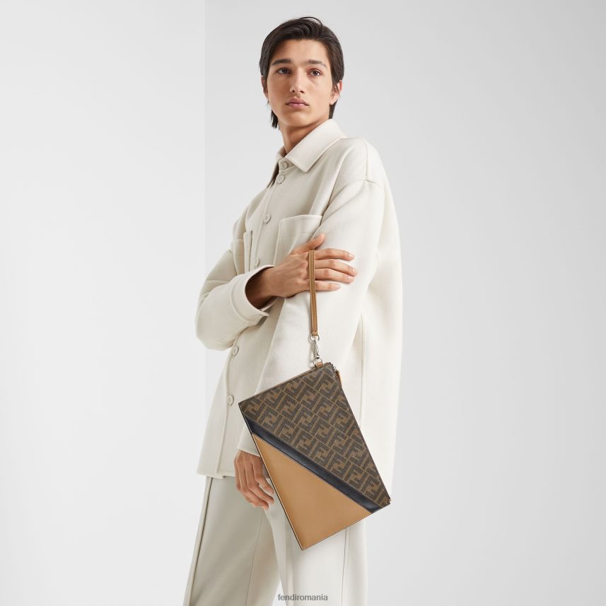 geanta din stofa maro Fendi bărbați accesorii 86084L1899