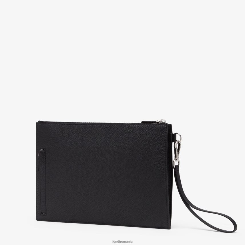 geanta plat din piele negru Fendi bărbați accesorii 86084L2664