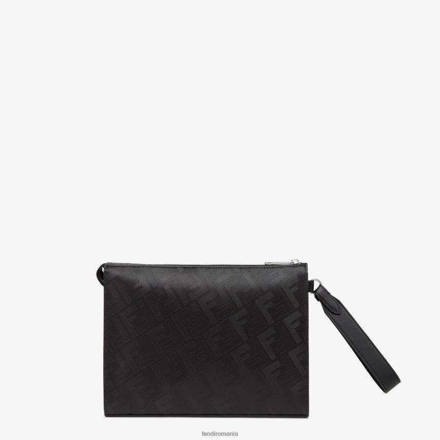 husă clutch diagonală din piele negru Fendi bărbați accesorii 86084L1896