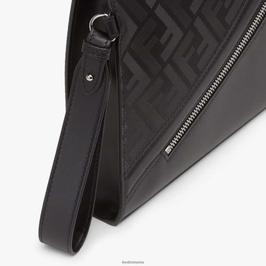 husă clutch diagonală din piele negru Fendi bărbați accesorii 86084L1896
