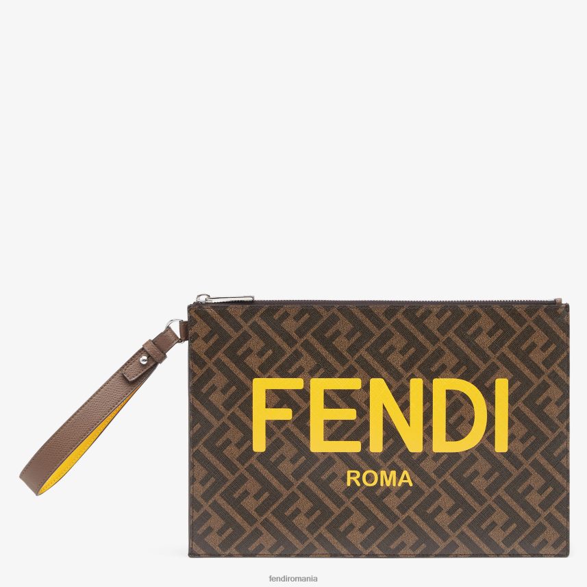 husă din material textil maro Fendi bărbați accesorii 86084L2635