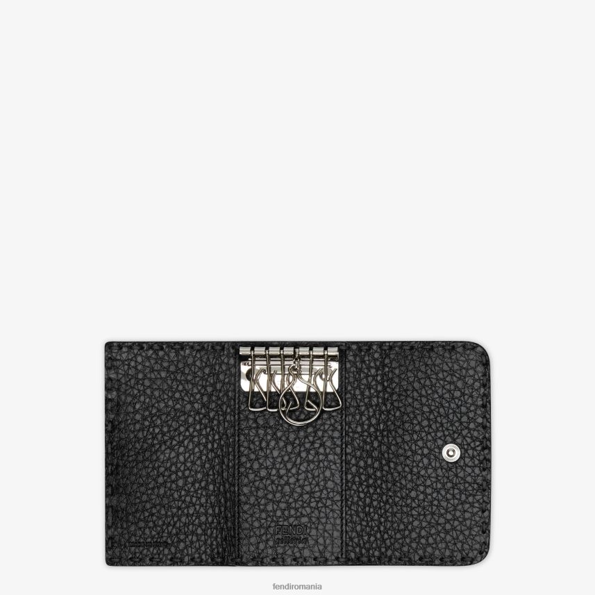 husă din piele pentru breloc negru Fendi bărbați accesorii 86084L2573