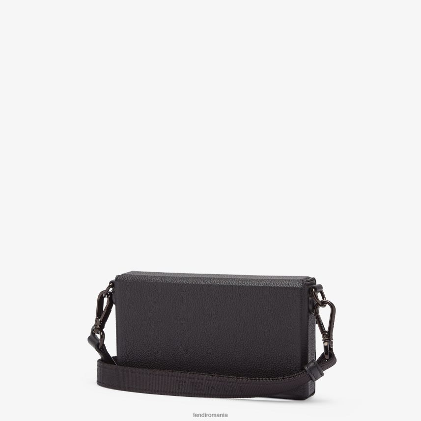 husă din piele pentru telefon negru Fendi bărbați accesorii 86084L2584