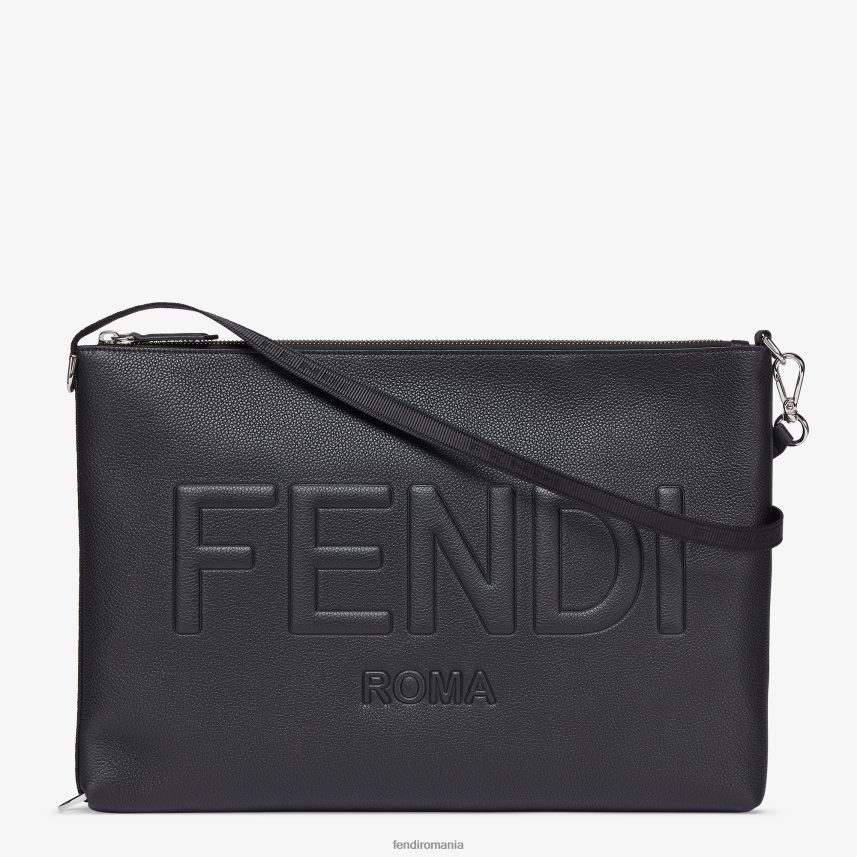husă din piele semnătură pentru pc negru Fendi bărbați accesorii 86084L1878
