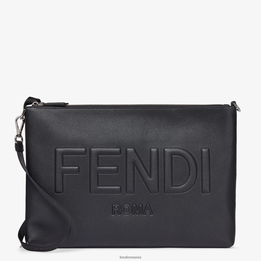 husă din piele semnătură pentru pc negru Fendi bărbați accesorii 86084L1878