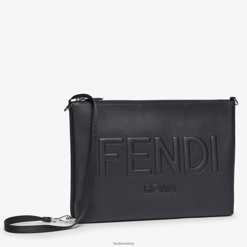 husă din piele semnătură pentru pc negru Fendi bărbați accesorii 86084L1878