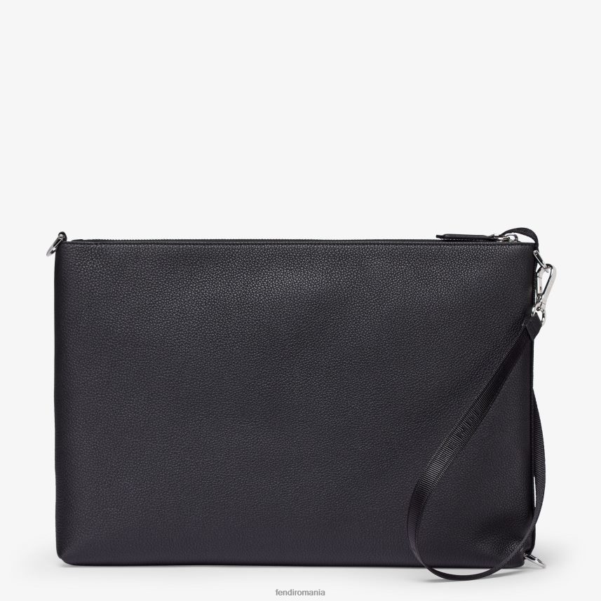 husă din piele semnătură pentru pc negru Fendi bărbați accesorii 86084L1878