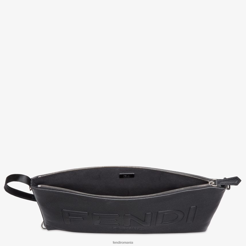 husă din piele semnătură pentru pc negru Fendi bărbați accesorii 86084L1878