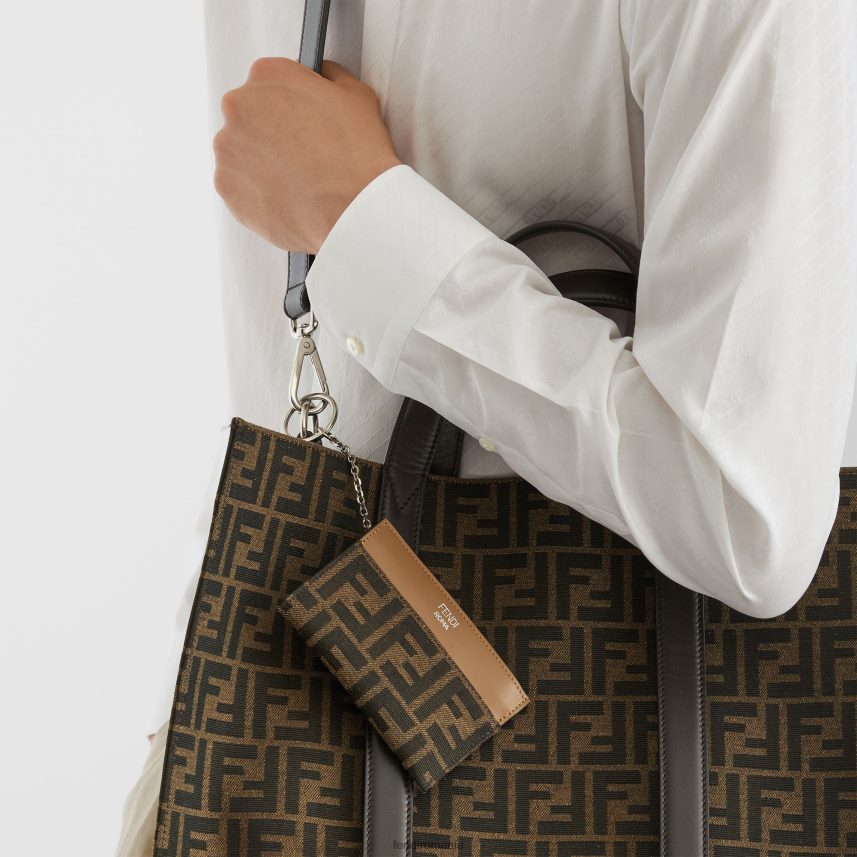 husa pentru chei din material textil maro Fendi bărbați accesorii 86084L2400